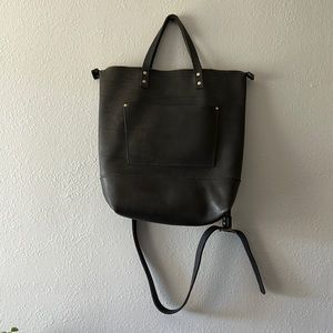 Portland Leather Goods Black Leather Tote